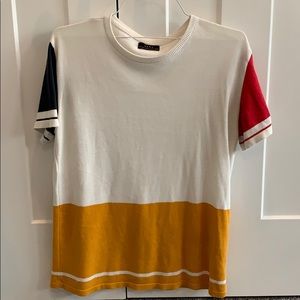 Sweater-knit tee in multi-color